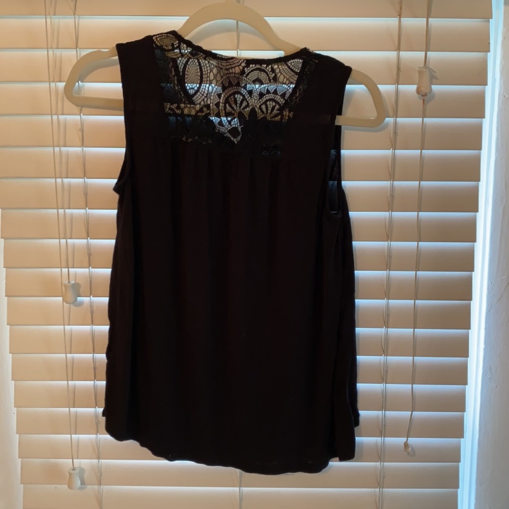 Knox Rose (Target) S Sheer black top with cream detailing - Picture 2 of 6